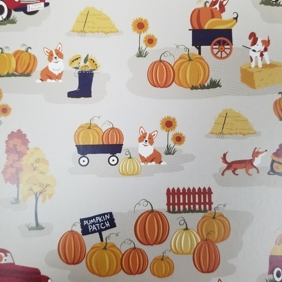 Fleece Throw Blanket NWT Plush Dogs Puppies Fall Pumpkin Patch Truck Sunflower - Picture 5 of 14